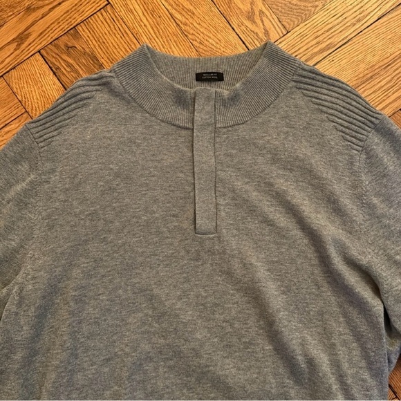 Hugo Boss Men's Quarter Zip-Up Gray Sweater XL - Picture 3 of 10